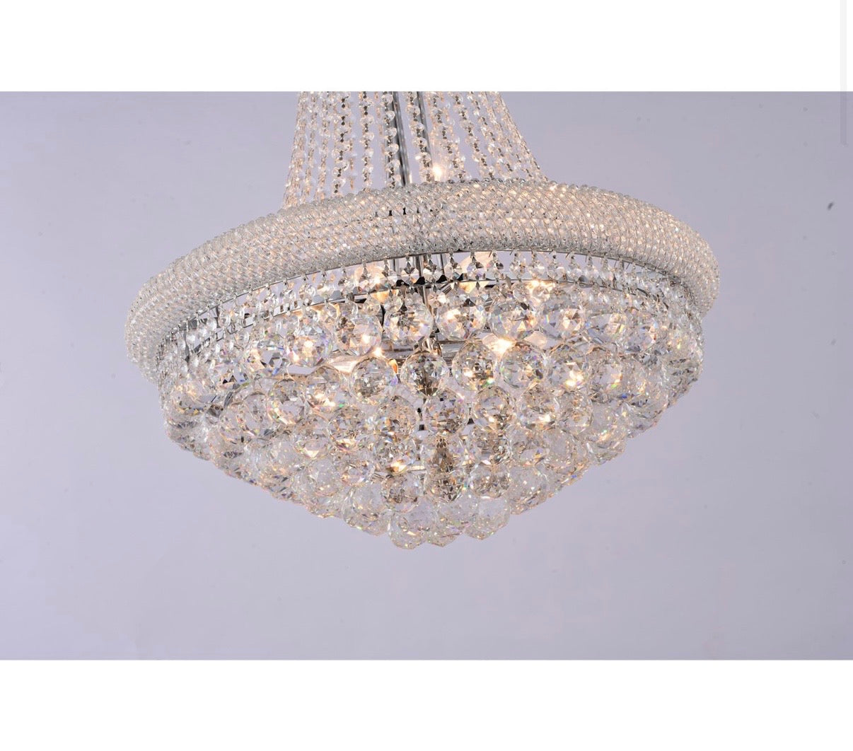 Elegant Chrome Chandelier with Crystal Accents