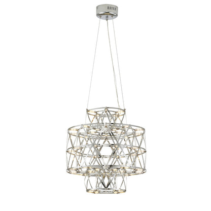 3 Tier 40-Light Dimmable Gold Stainless Steel LED Chandelier