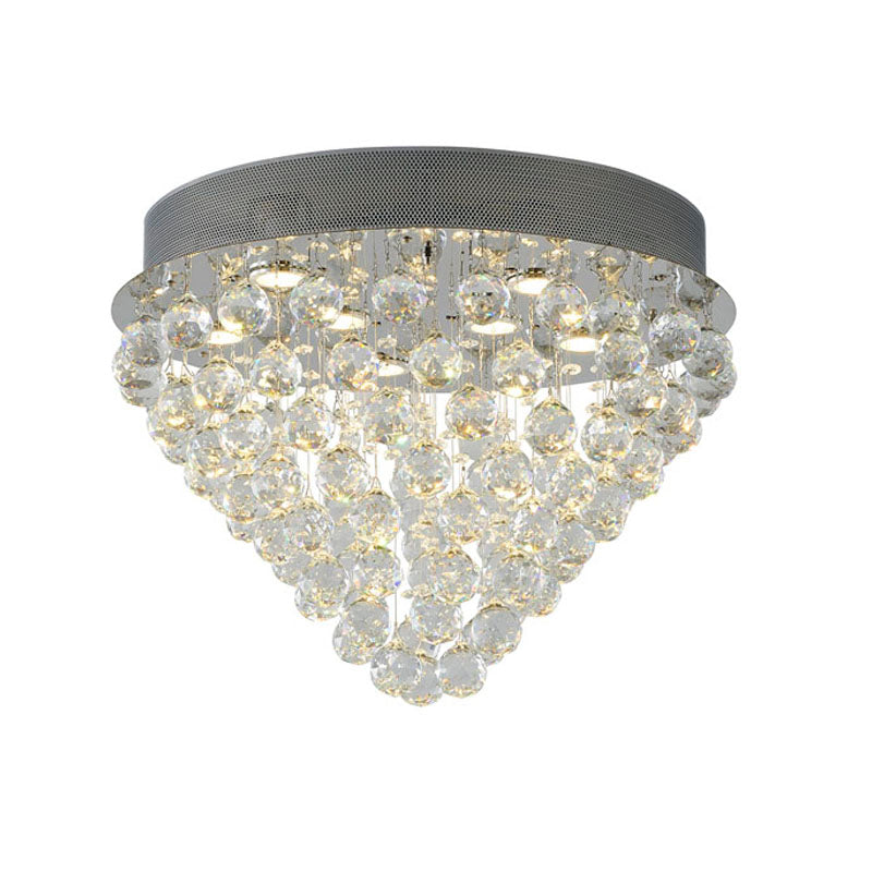 Clear Crystal Semi Flush Mount