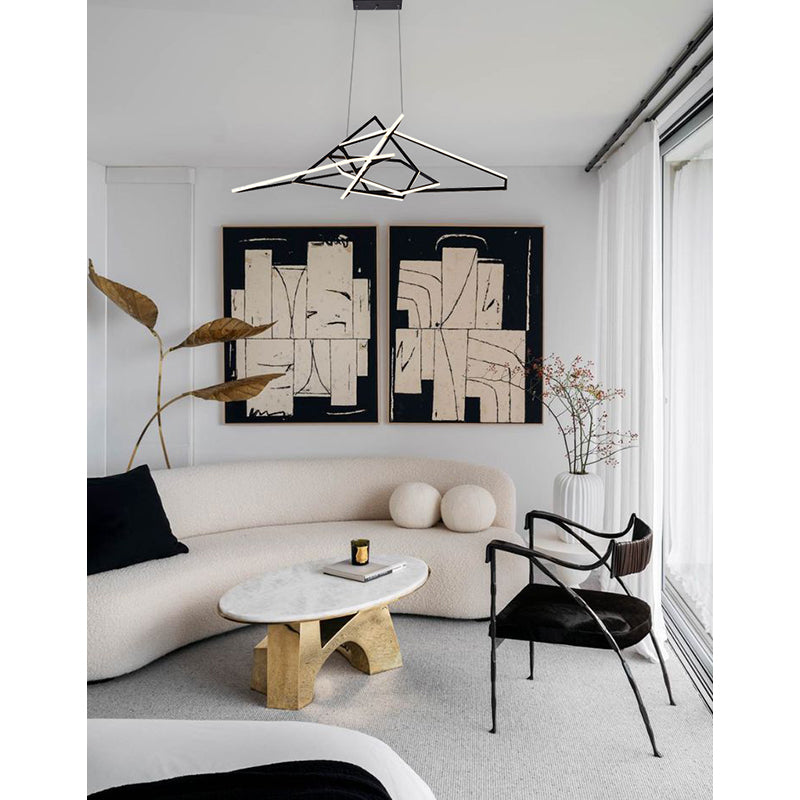 Black LED Chandelier With White Acrylic Diffusers