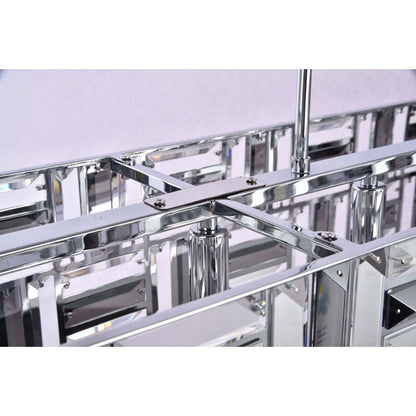 Rectangular Chandelier With Clear And Smoke Crystals