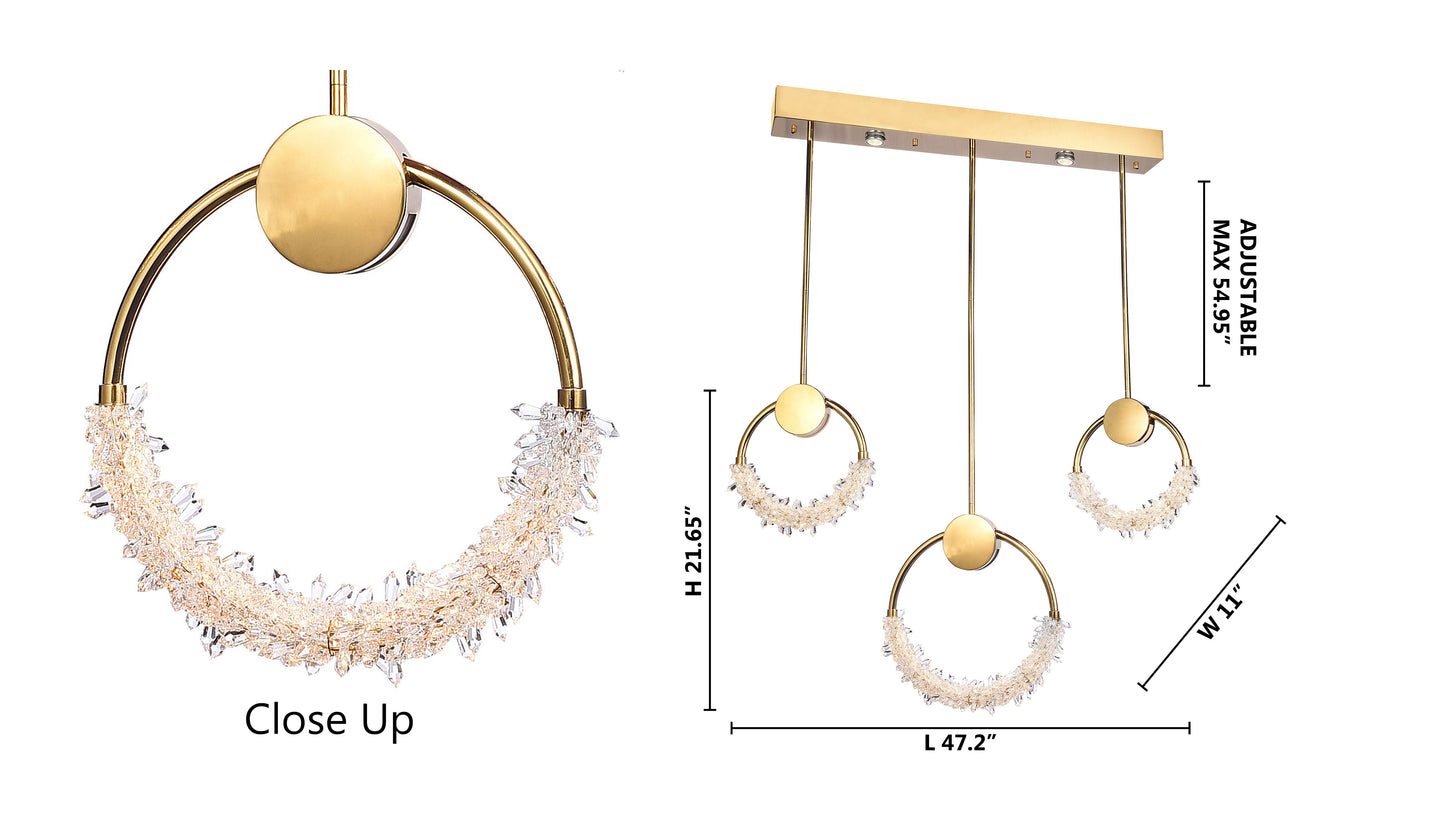 LED Crystal Ring Chandelier