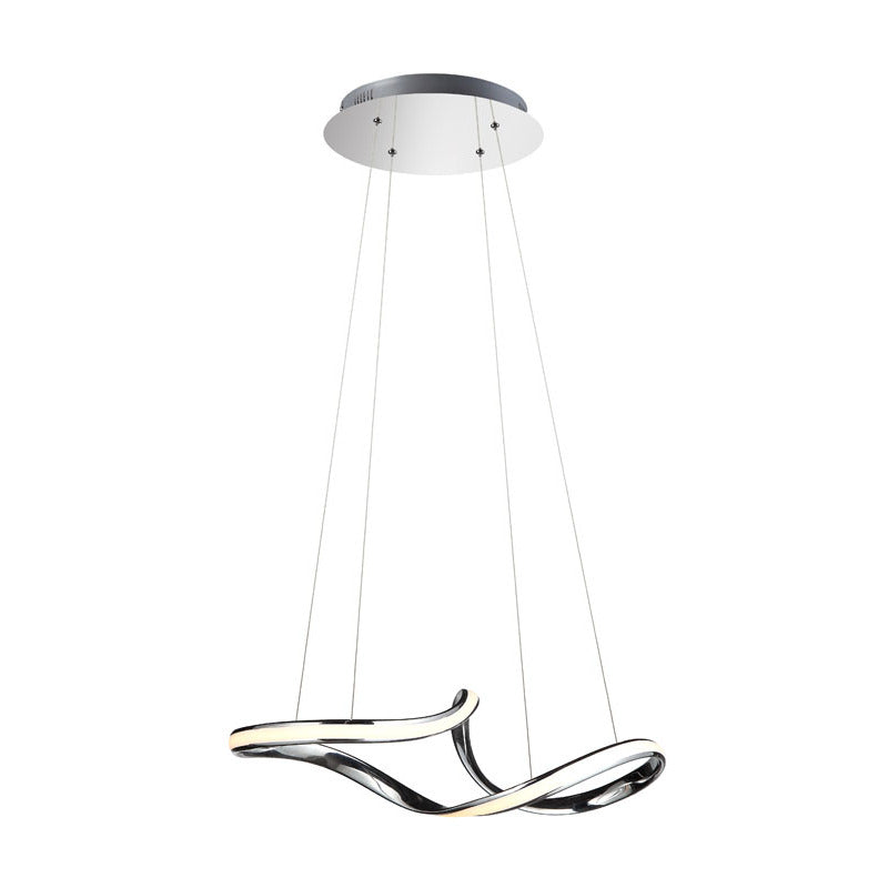 Modern Chrome Twisted LED Chandelier