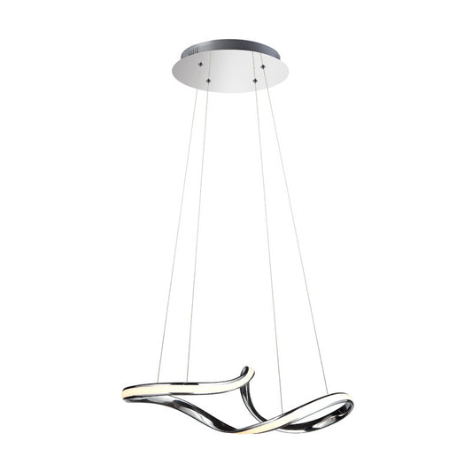 Modern Chrome Twisted LED Chandelier