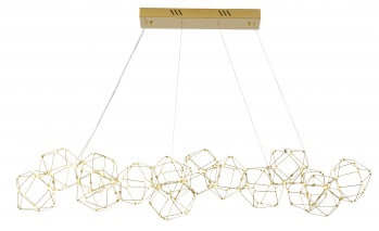 Gold LED Star Net Chandelier with Gold Hardware