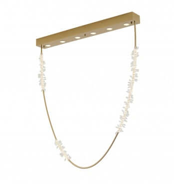 Gold Hairline Hoop Rope Chandelier with Crystals