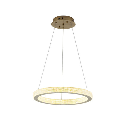 Sand Gold Halo LED Chandelier – 18"