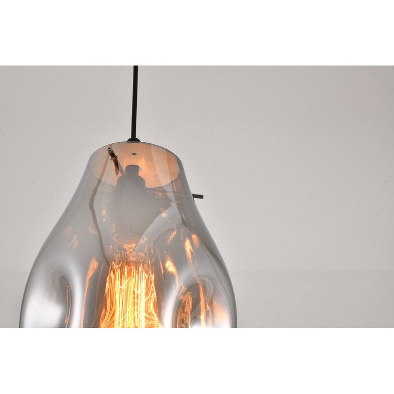 Dented Amber Jar Glass Pendant Light