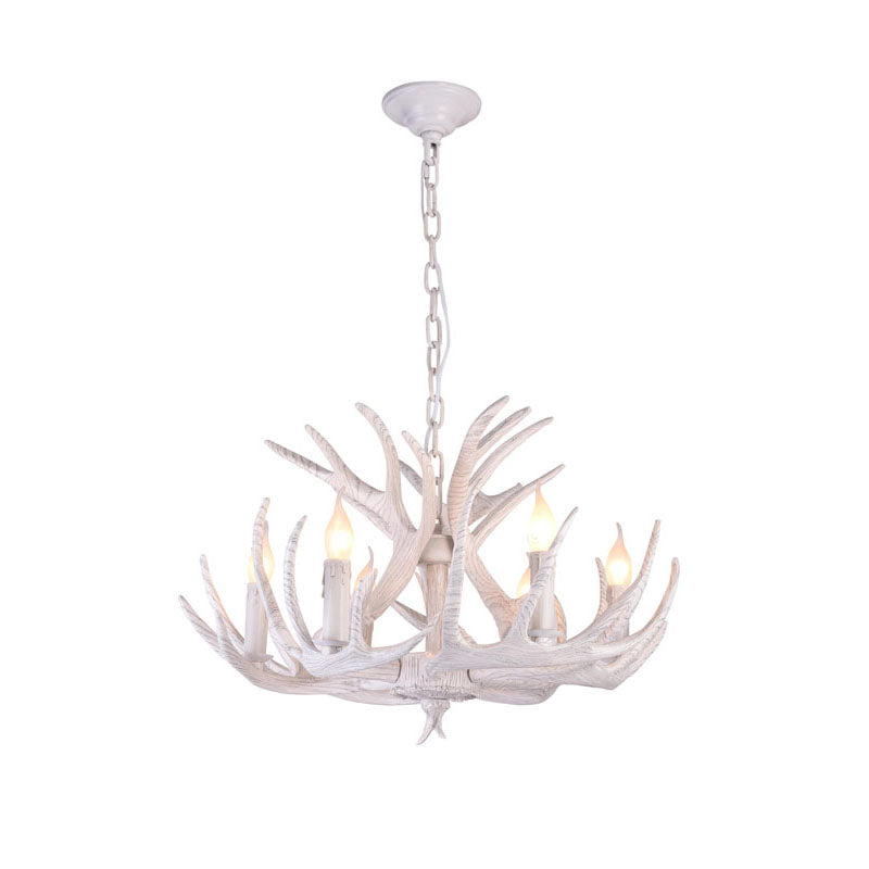 Faux White Antler Chandelier