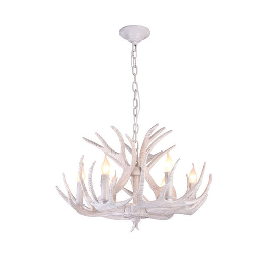 Faux White Antler Chandelier