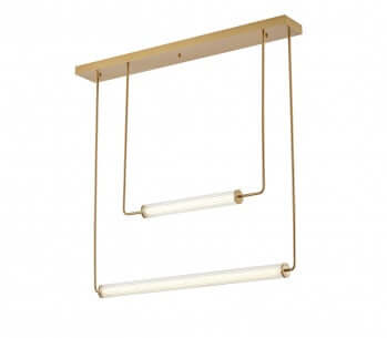 Modern Brass Cylinder Shade LED Chandelier
