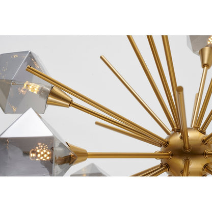 Elegant Iron Frame with Smoke Glass Shades & Adjustable Hanging Rods