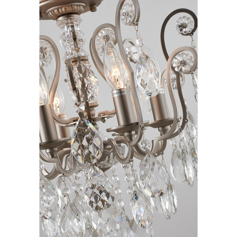 Clear Hanging Crystals with Metal Frame Chandelier