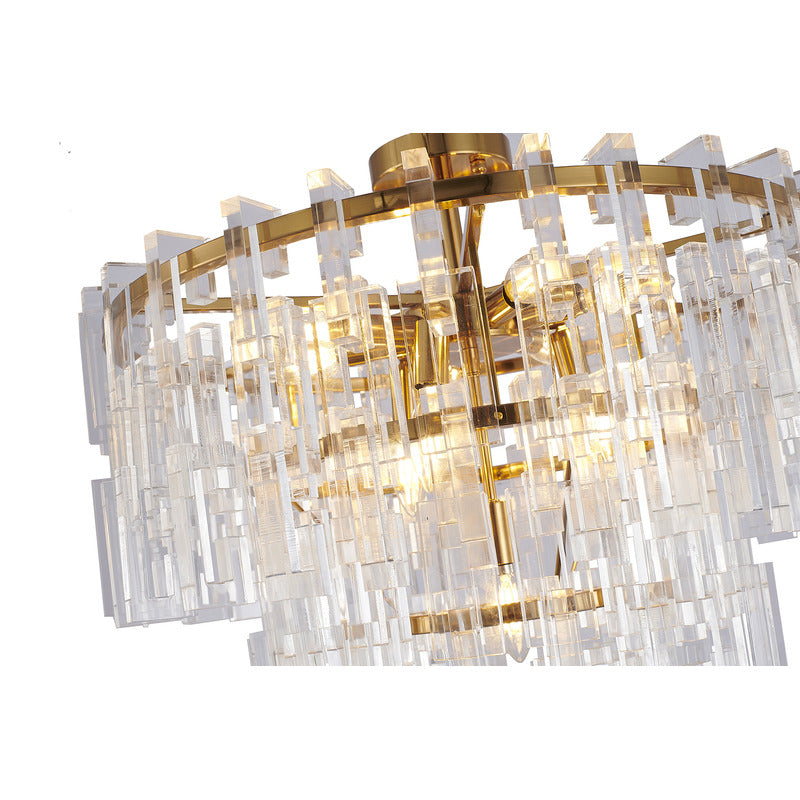 Antique Bronze Metal Frame Chandelier