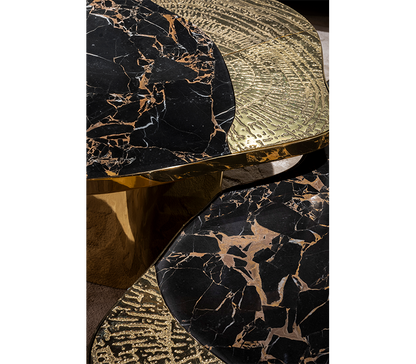 Ophelia Portoro Marble & Gold Center Table