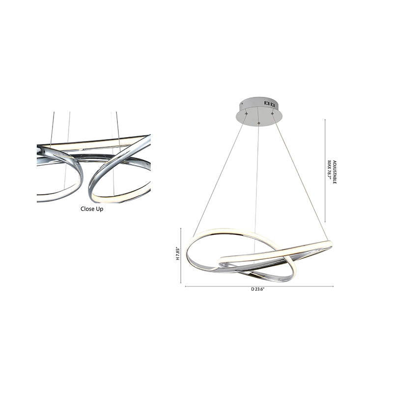 Black LED Chandelier – Modern Aluminum Ring Pendant Light