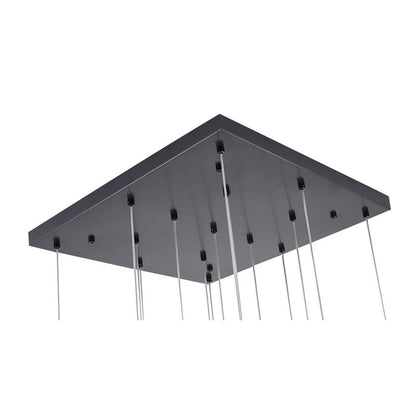 Chrome Frame Chandelier with Hanging Bubble Iceberg Crystal Pendants