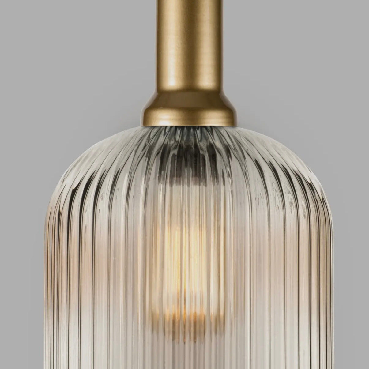 White Ribbed Glass Pendant