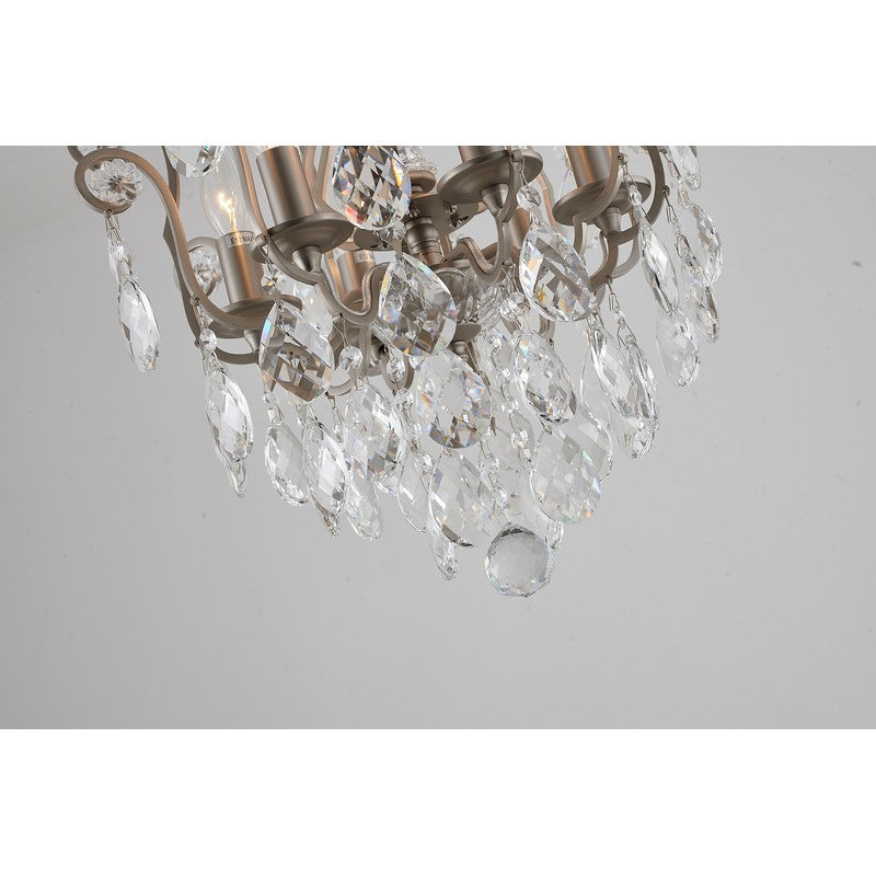 Clear Hanging Crystals with Metal Frame Chandelier