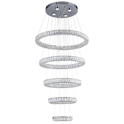 Triple Crystal Ring LED Chandelier