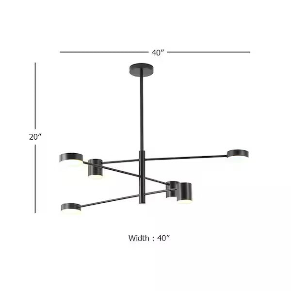 Three-Tier Black Metal LED Chandelier