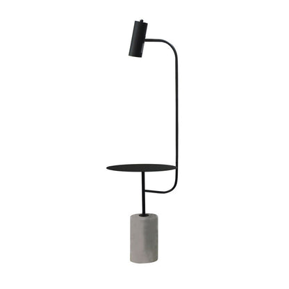 Matte Black Floor Lamp with Concrete Base