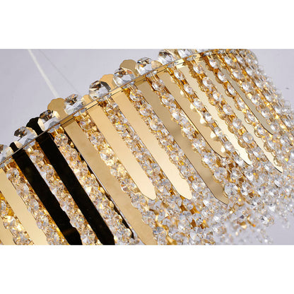 Gold Chandelier With Clear Hanging Crystal Beads