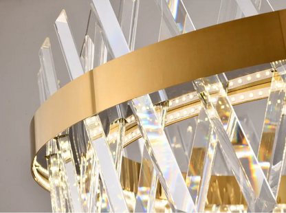 Modern Gold LED Chandelier with Integrated LED & Crystals
by Bethel International