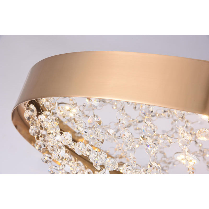 Contemporary LED Chandelier with Crystal Accents