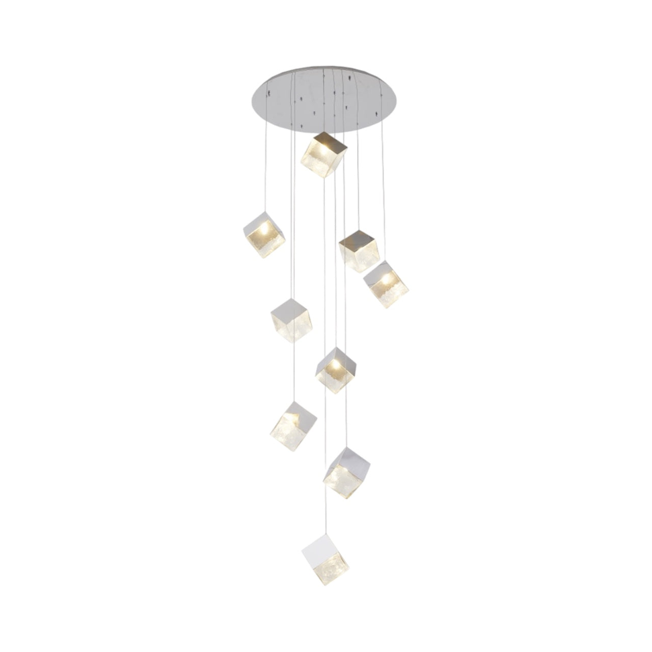 Round Satin Black Frame Chandelier