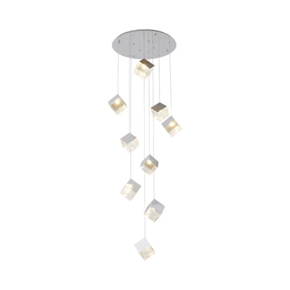 Round Satin Black Frame Chandelier