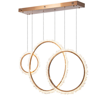 Three Ring Gold LED Chandelier