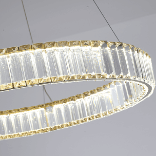 Clear Crystal Halo Chandelier With Chrome/Gold Hardware