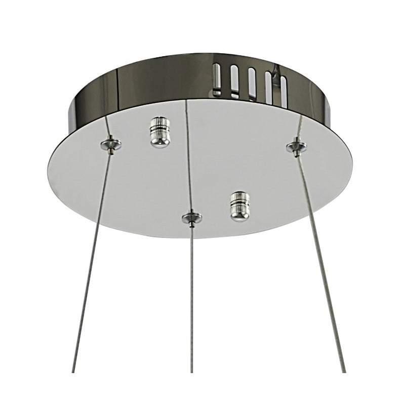 Round Chrome Crystal LED Chandelier