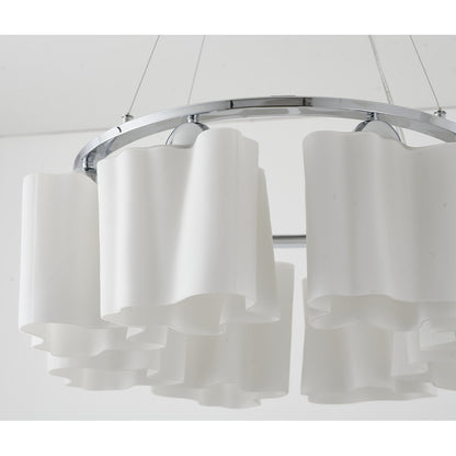 White Opal Glass Chandelier