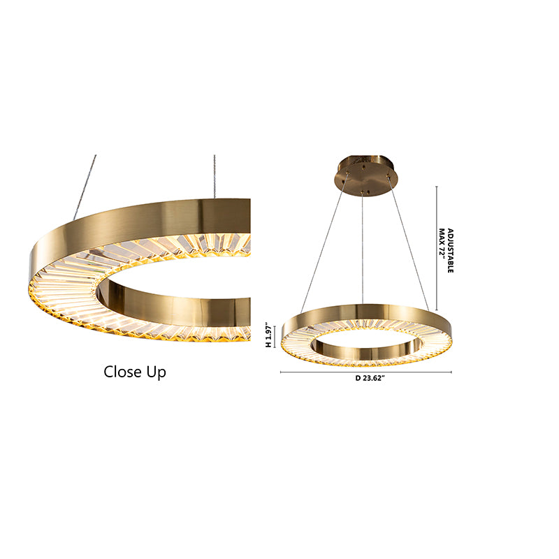 Gold Single Ring LED Chandelier
