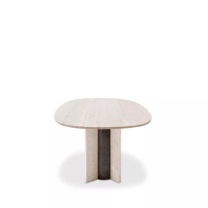 Paris Travertine Marble Oval Dining Table
