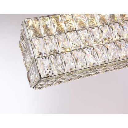 Rectangular Clear Crystal LED Chandelier