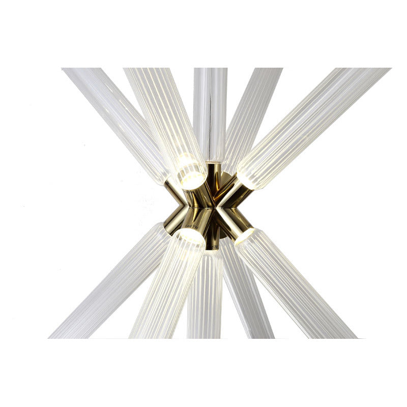 Gold Sputnik Clear Glass LED Chandelier