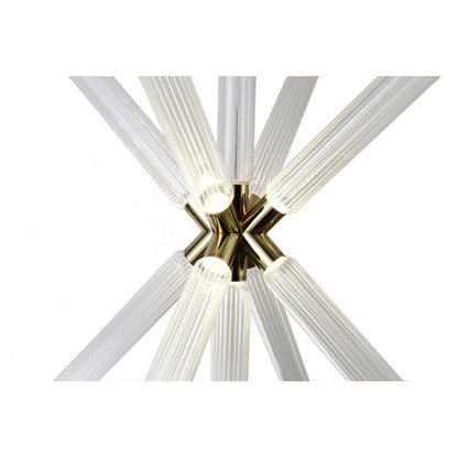 Gold Sputnik Clear Glass LED Chandelier