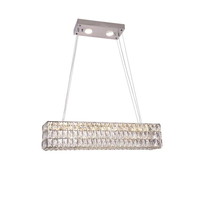 Rectangular Clear Crystal LED Chandelier