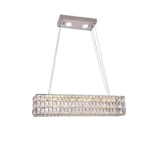 Rectangular Clear Crystal LED Chandelier