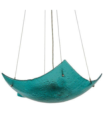 Aquamarine Crinkled Fused Glass Pendant by Meyda Lighting