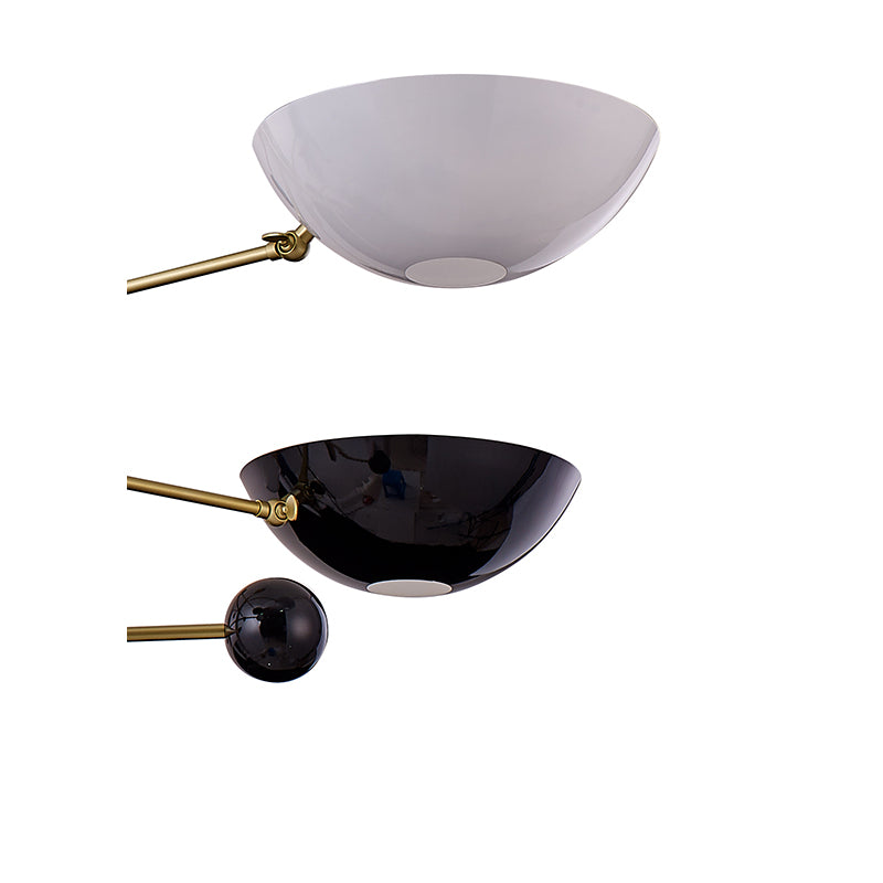 Gold Metal Frame Ceiling Fixture with White & Black Disk Plates