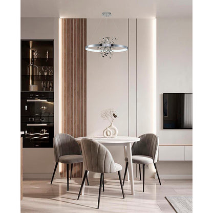 Ring LED Chandelier with Mirror Gold Sparkle