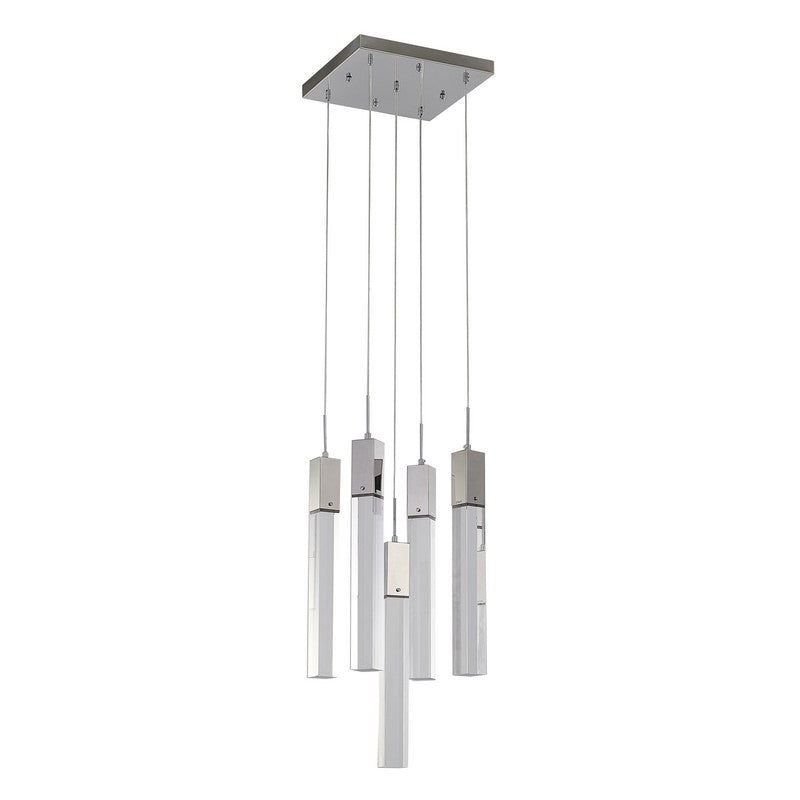 Flushed Chrome/Black Frame Chandelier