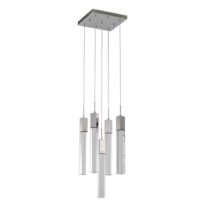 Flushed Chrome/Black Frame Chandelier