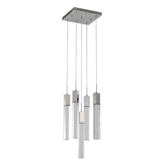 Flushed Chrome/Black Frame Chandelier