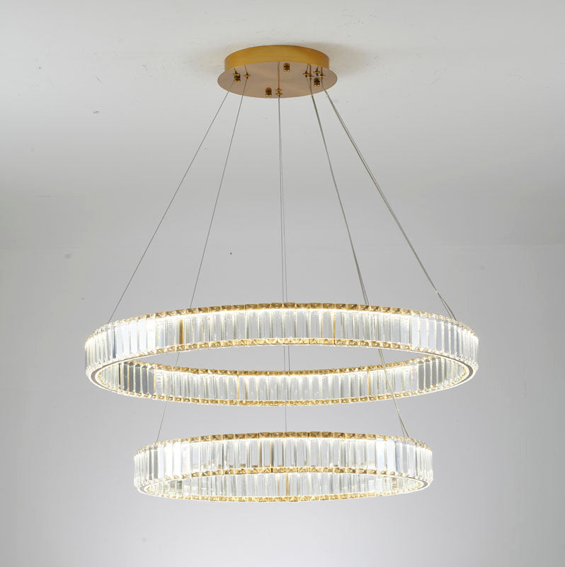 Two Tier Halo Ring Chandelier
