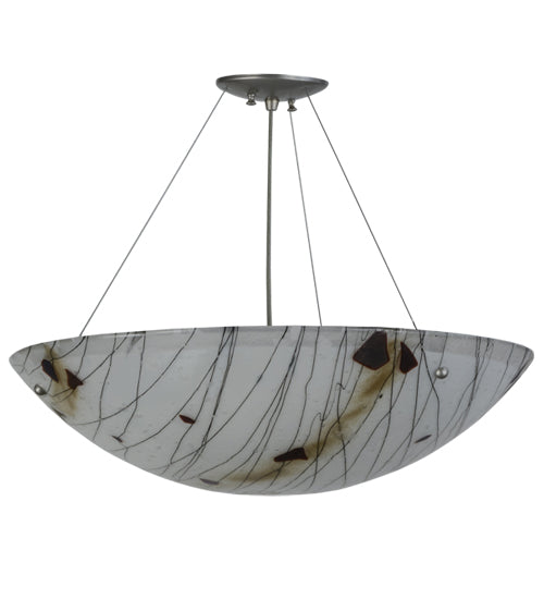 White Iridized Fracture Art Glass Pendant by Meyda Lighting